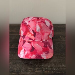 ATHLETA Red Pink White Patterned  Cap Adjustable Sizing OS